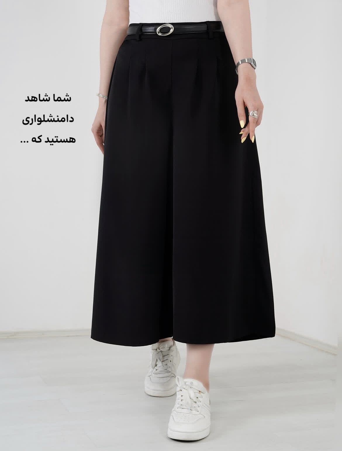 شلوار دامنی زنانه مدل کوتاه و ریزشی