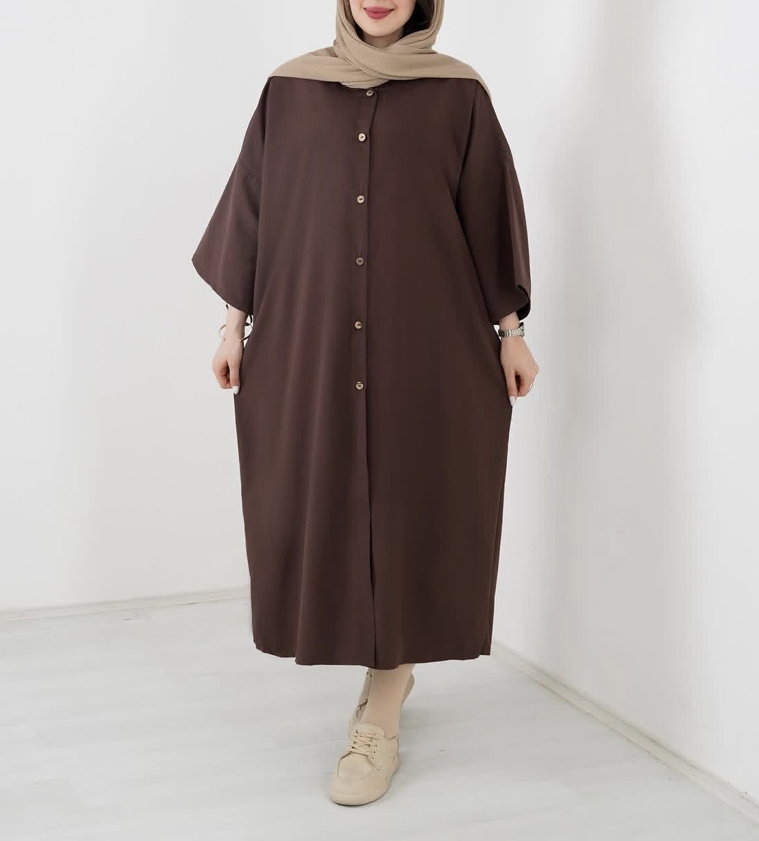 کفتان ( پیراهن مانتویی) زنانه جنس لینن پلاس درجه یک